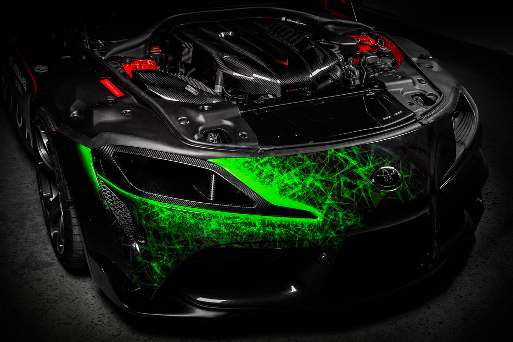 Eventuri Toyota A90 Supra Black Carbon Headlamp Race Duct