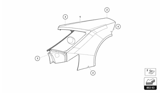 1 - Rear Fender Lh