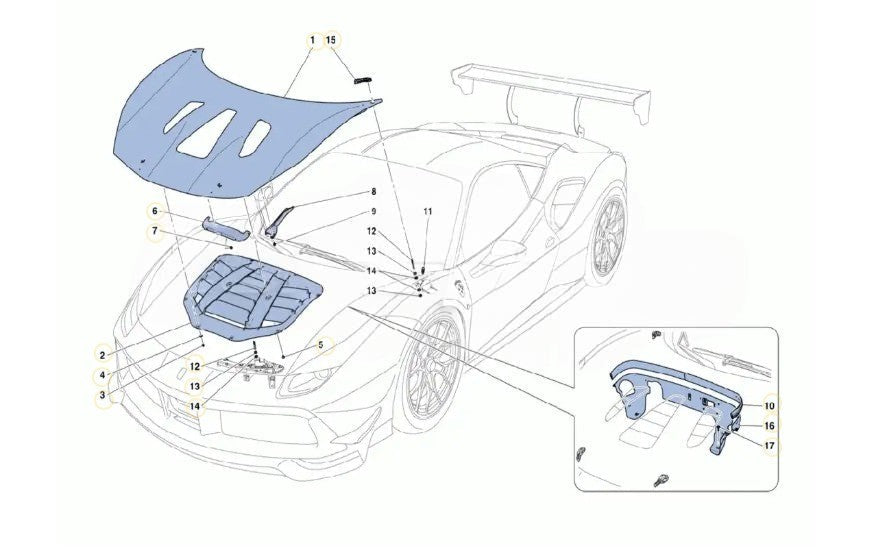 488 Challenge - 054 - Front Hood