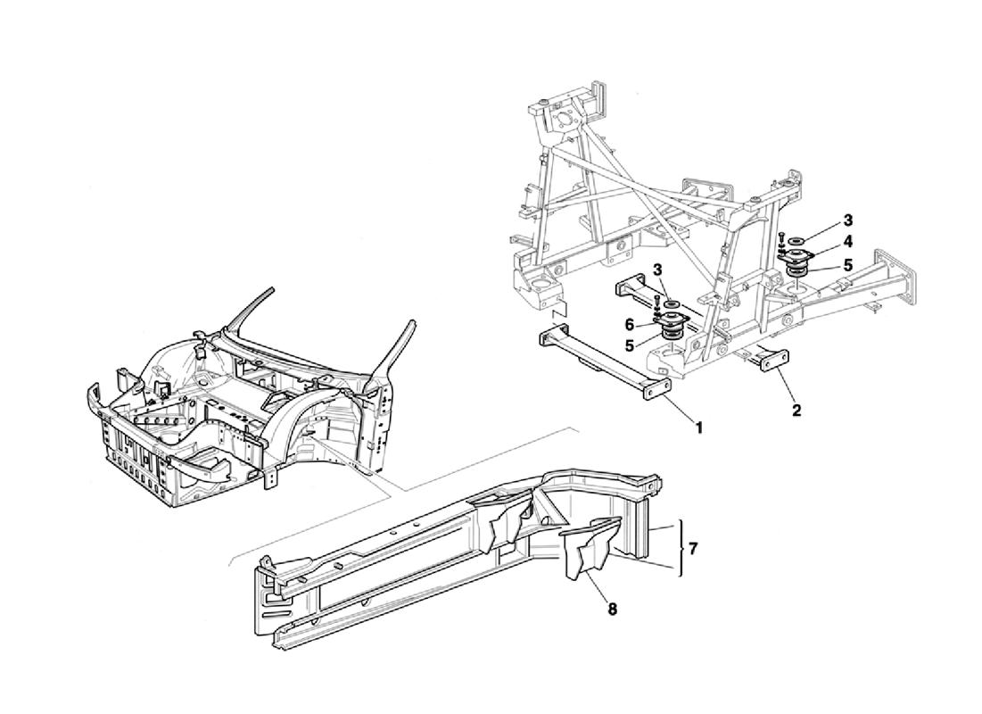 355 Challenge 1996 - 001 - Engine Supports Chassis And Body Elements