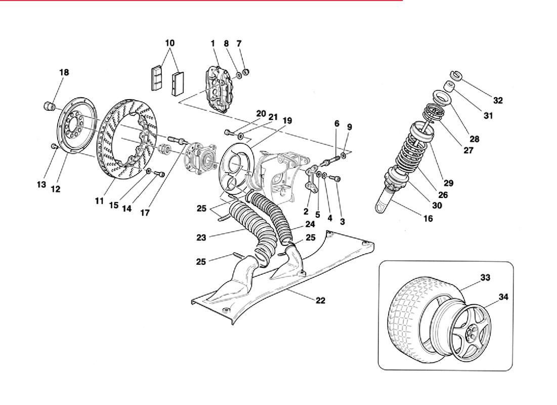 355 Challenge 1996 - 010 - Brakes Shock Absorbers Rear Air Intake Wheels
