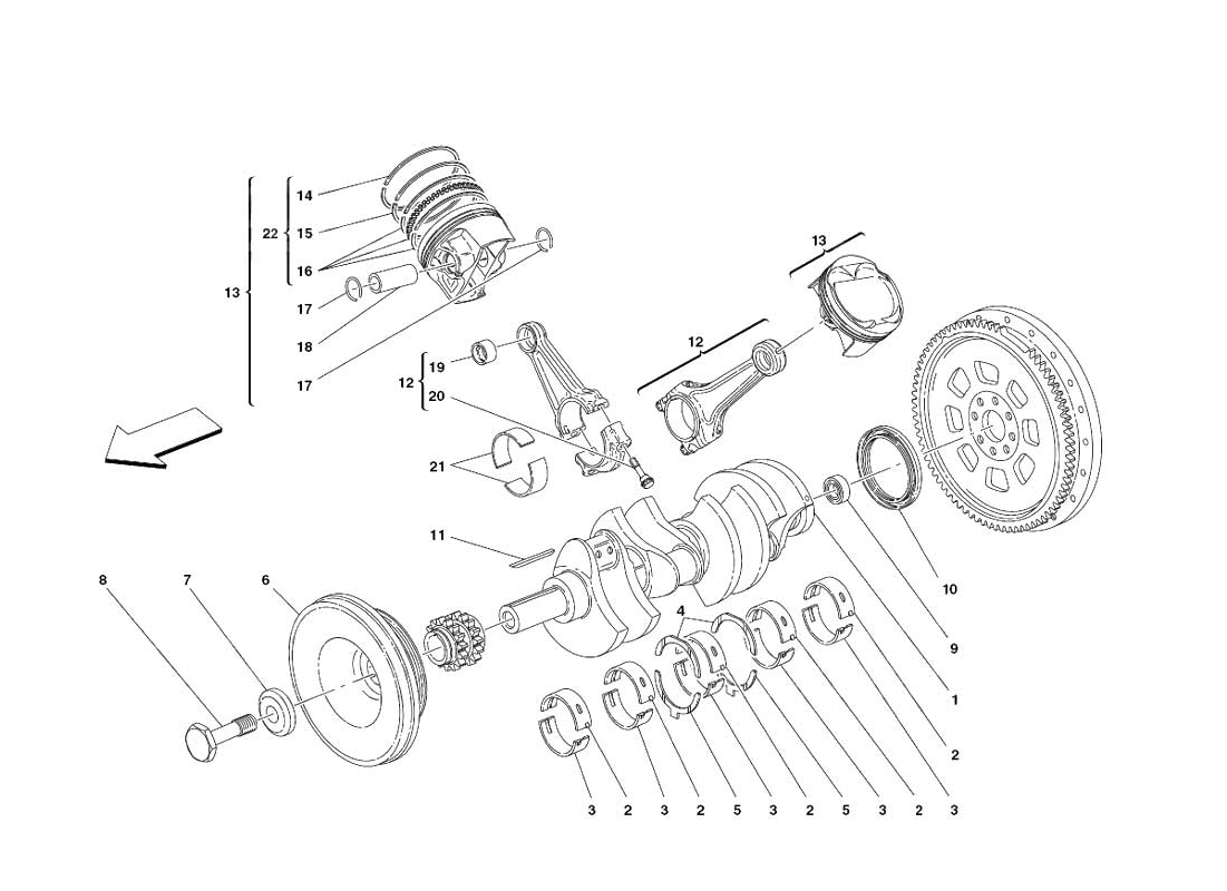 F430 Challenge - 002 - Crankshaft Conrods And Pistons