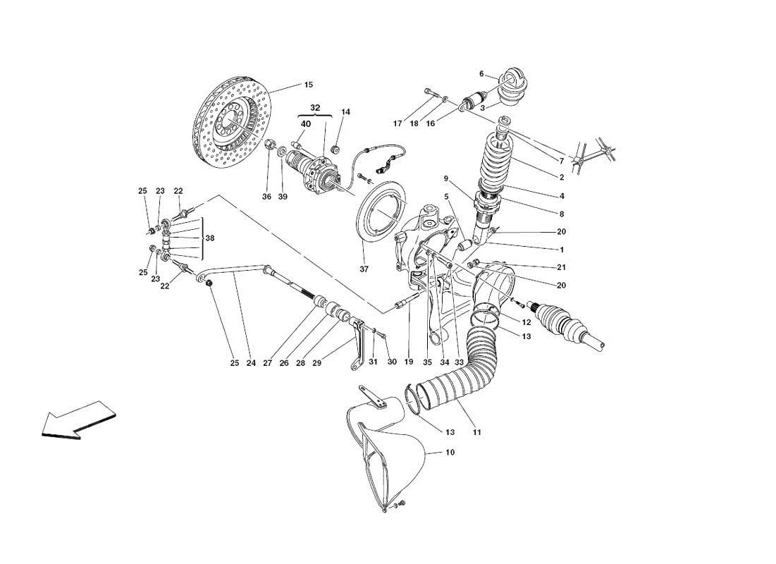 F430 Challenge - 039 - Rear Suspension Shock Absorber And Brake Disc