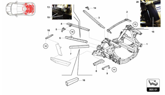 Super Trofeo EVO1 - 805.01 - REAR FRAME INNER ELEMENTS