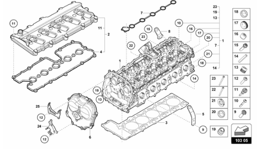 Super Trofeo EVO2 - 103.05.00 - CYLINDER HEAD AND COVER 1-5