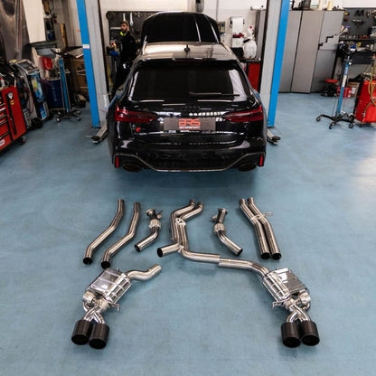 Audi RS6/7 (C8) - Valved Exhaust with Carbon Fiber Tips (OE Actuators) image 9