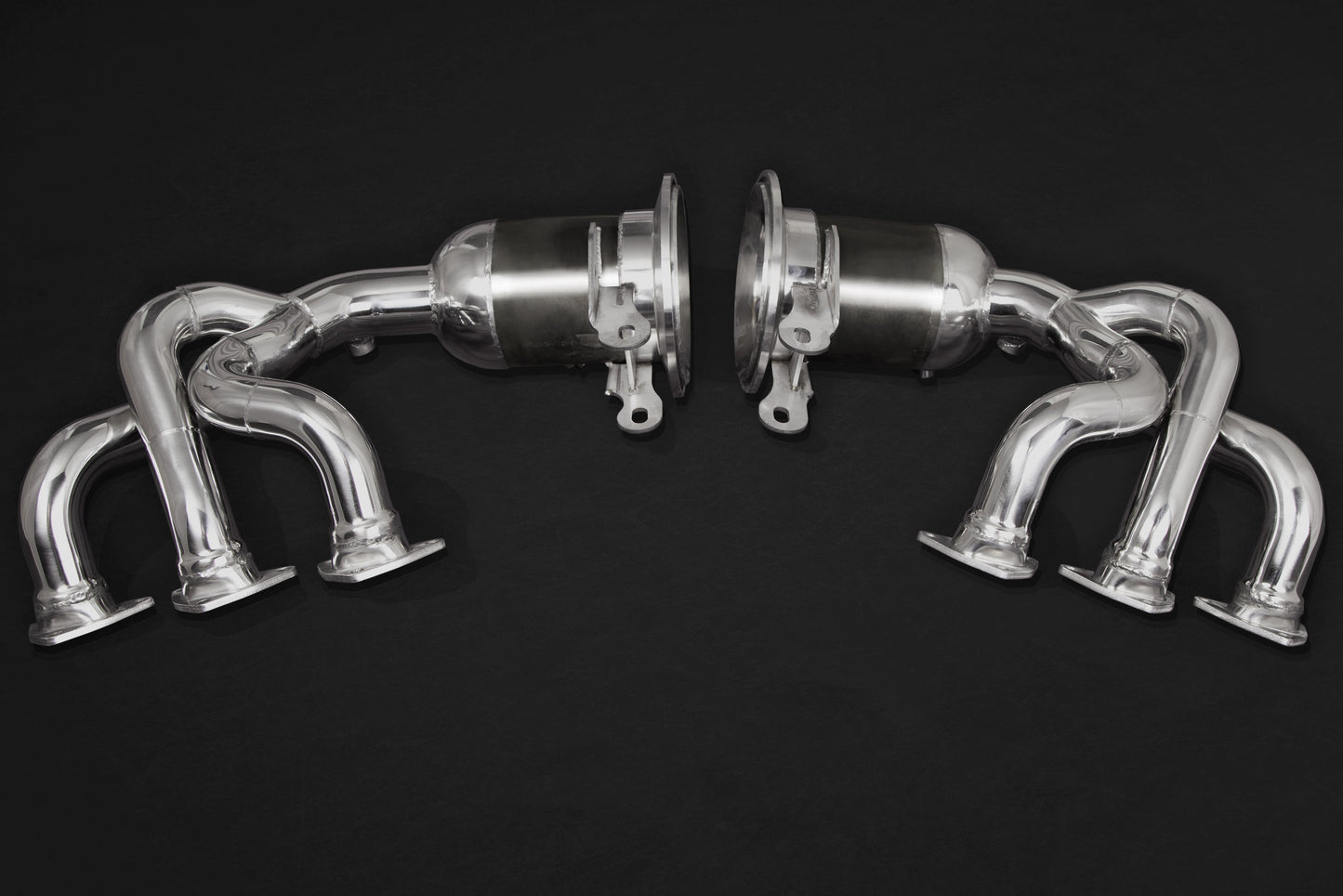 Porsche 992 GT3/RS - SET: 250 Cell Sport Cat Headers + Valved Exhaust, Carbon Tips (OE Actuators)