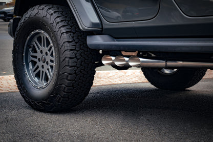 Jeep Wrangler 4xe - Triple Tip Valved Exhaust, 250 Cell Sport Cat Downpipes