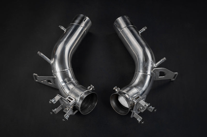 Ferrari 296 - SET: Capristo Twin Tailpipe Carbon Fiber Conversion, OPF Replacement + Downpipes