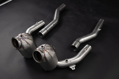 Ferrari Roma - Cat Spare Downpipes + Heat Protection