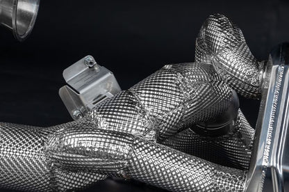 KTM X-Box GT-XR: Valved Exhaust w/ Heat Shield + Carbon/Stainless Exhaust Finisher