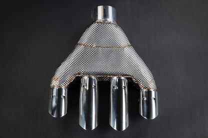 KTM X-Box GT-XR: Valved Exhaust w/ Heat Shield + Carbon/Stainless Exhaust Finisher