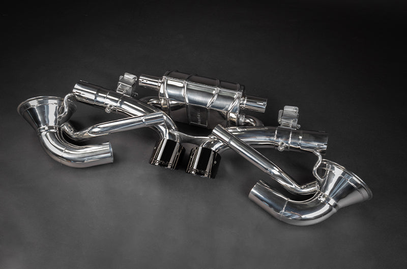 Porsche 992 GT3/RS - SET: 250 Cell Sport Cat Headers + Valved Exhaust, Carbon Tips (OE Actuators)