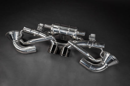 Porsche 992 GT3/RS - SET: 250 Cell Sport Cat Headers + Valved Exhaust, Carbon Tips (OE Actuators)