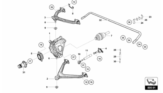 7 - Shaft (See Tab. 501.01)