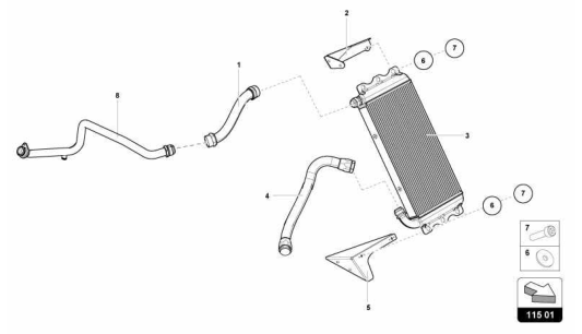 2 - Oil Radiator Upper Bracket Rh