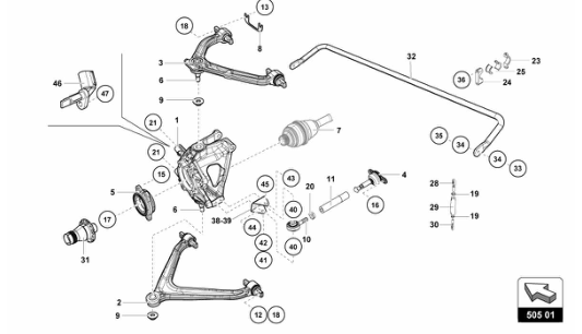 7 - Drive Shaft See Tab. 501.01