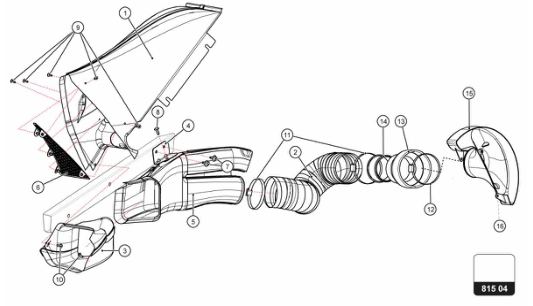 1 - Engine Oil Cooler Air Duct Lh