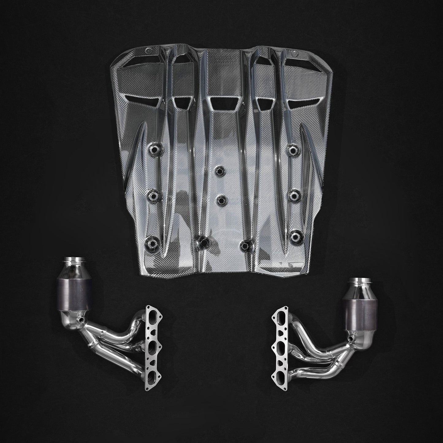 Porsche 991.2 GT3RS - Headers with 250 Cell Sports Cats and Carbon Engine Cover image 0