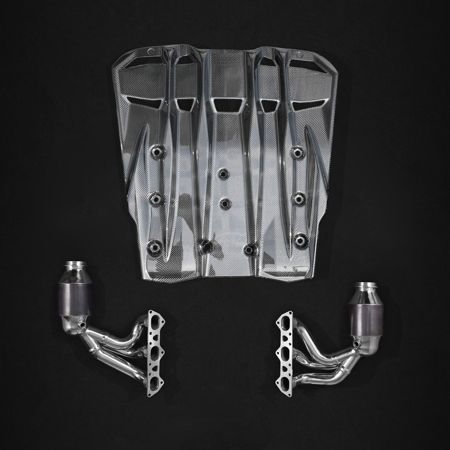Porsche 991.2 GT3RS - Headers with 250 Cell Sports Cats and Carbon Engine Cover image 0